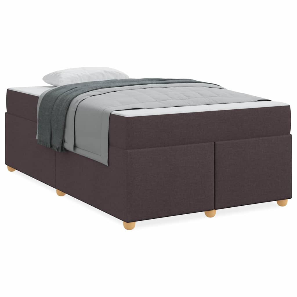 vidaXL Cadru de pat cu saltea Maro închis 120 x 200 cm țesătură