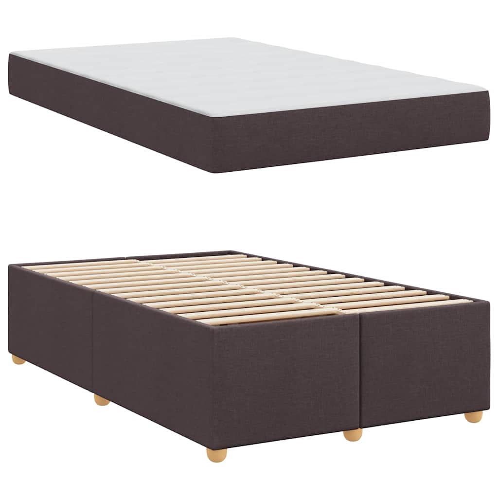 vidaXL Cadru de pat cu saltea Maro închis 120 x 200 cm țesătură