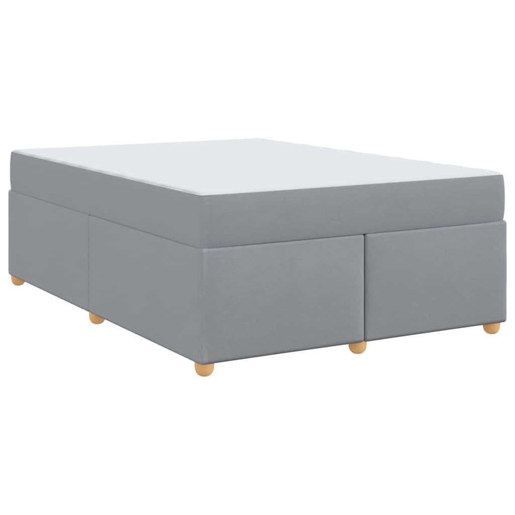 vidaXL Cadru de pat cu saltea Gri deschis 140 x 200 cm țesătură