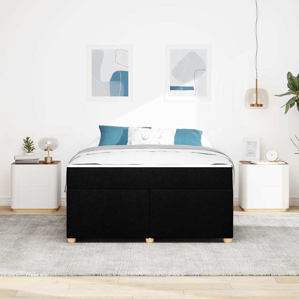 vidaXL Cadru de pat cu saltea Negru 140 x 200 cm țesătură