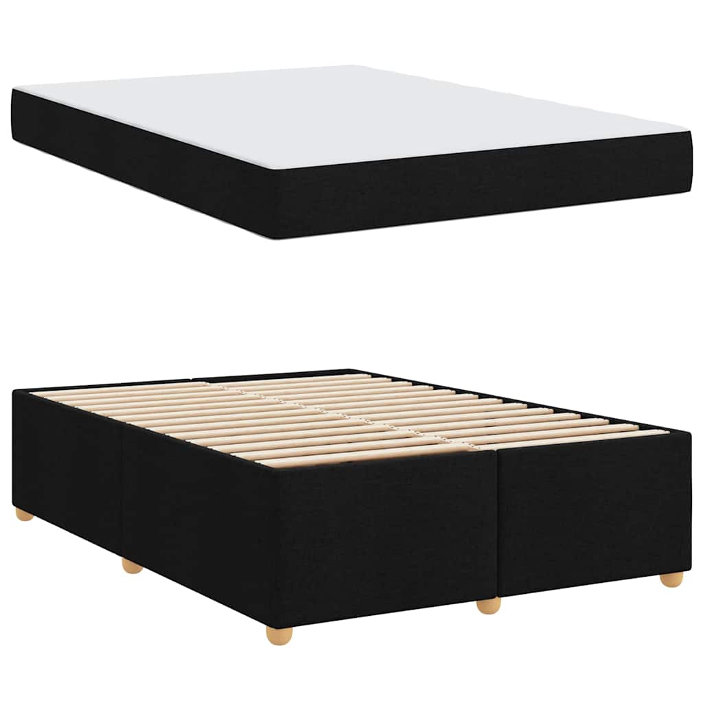 vidaXL Cadru de pat cu saltea Negru 140 x 200 cm țesătură
