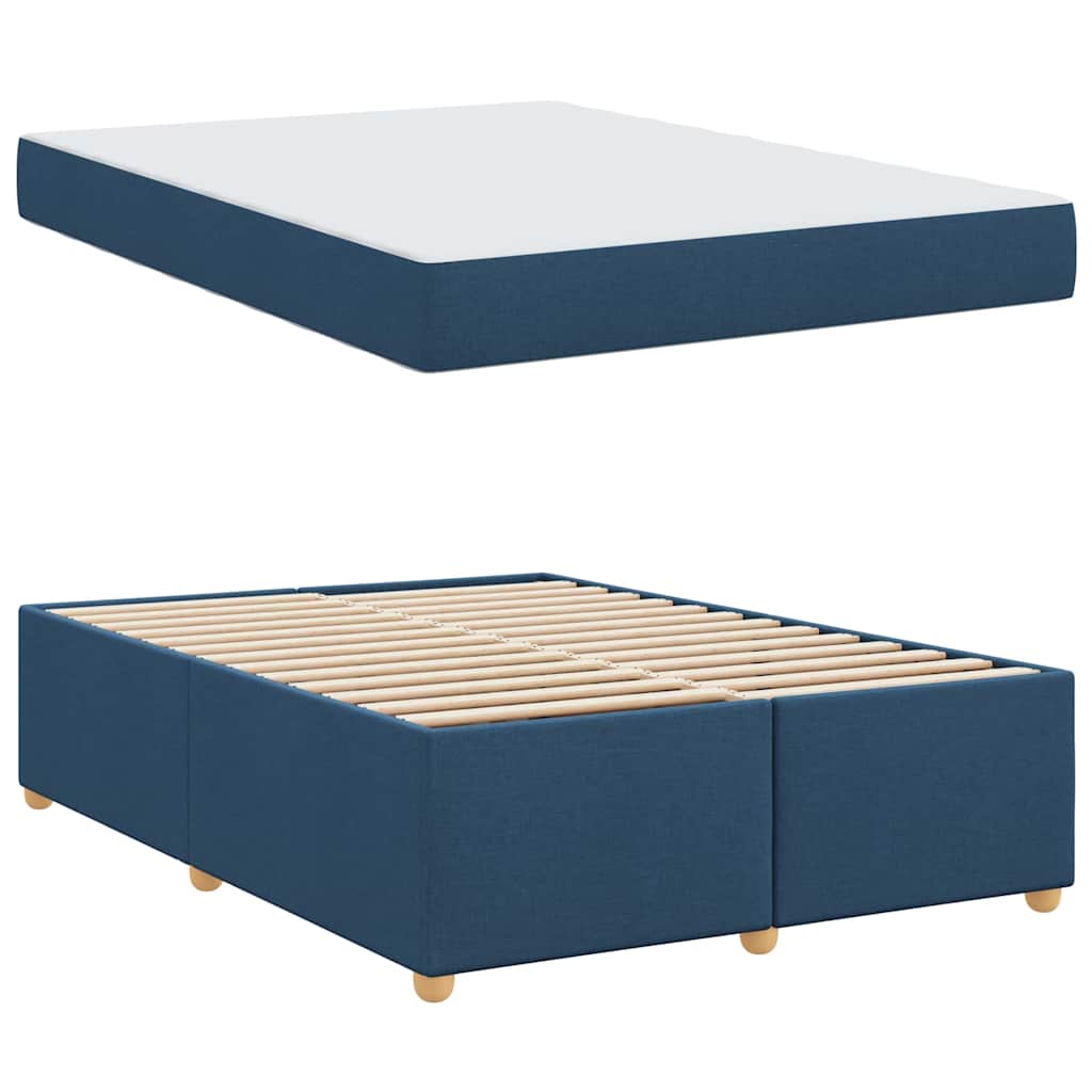 vidaXL Cadru de pat cu saltea albastru 140 x 200 cm țesătură