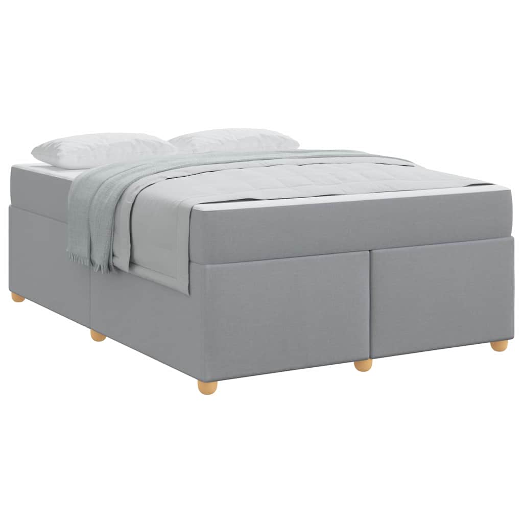 vidaXL Cadru de pat cu saltea Gri deschis 160 x 200 cm țesătură