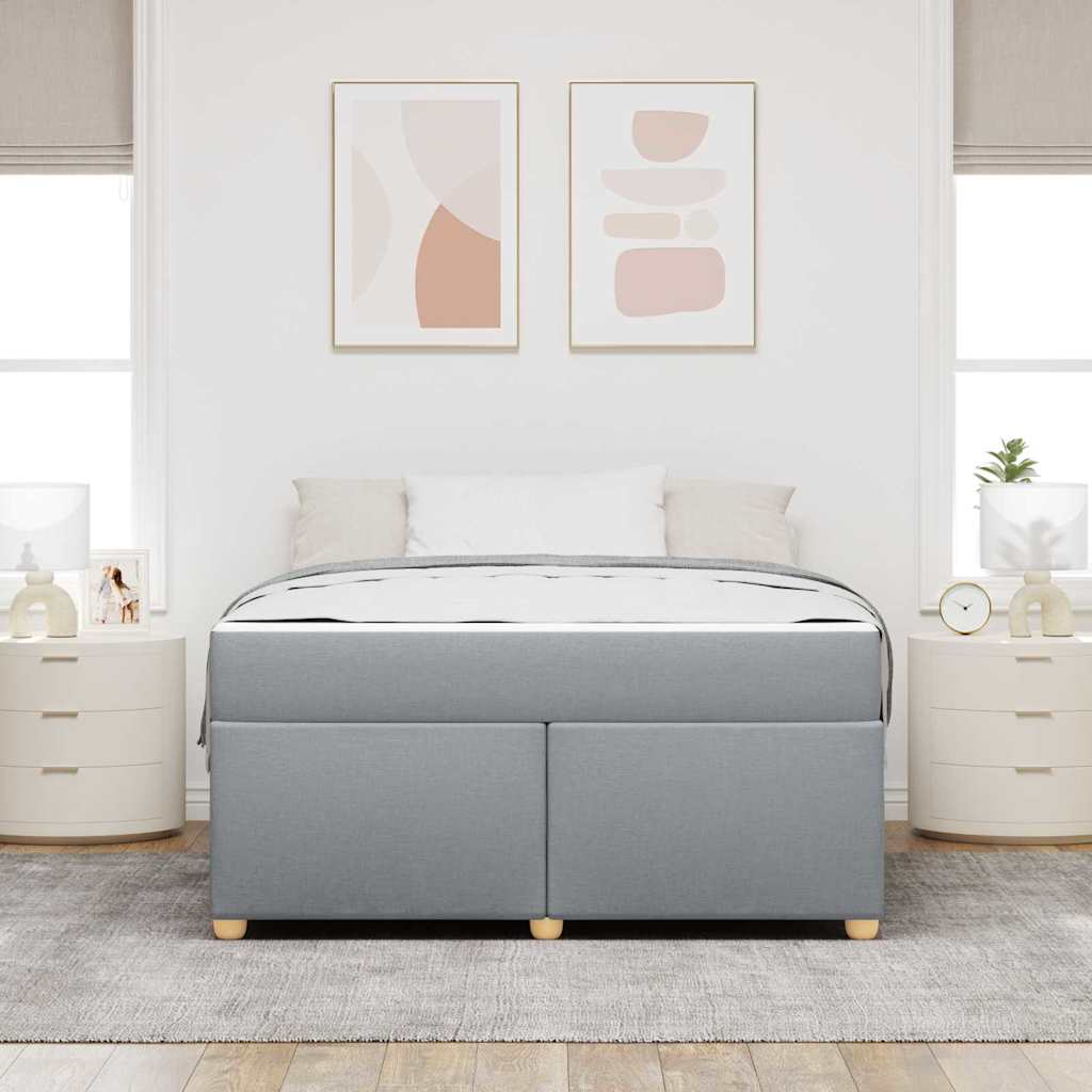 vidaXL Cadru de pat cu saltea Gri deschis 160 x 200 cm țesătură