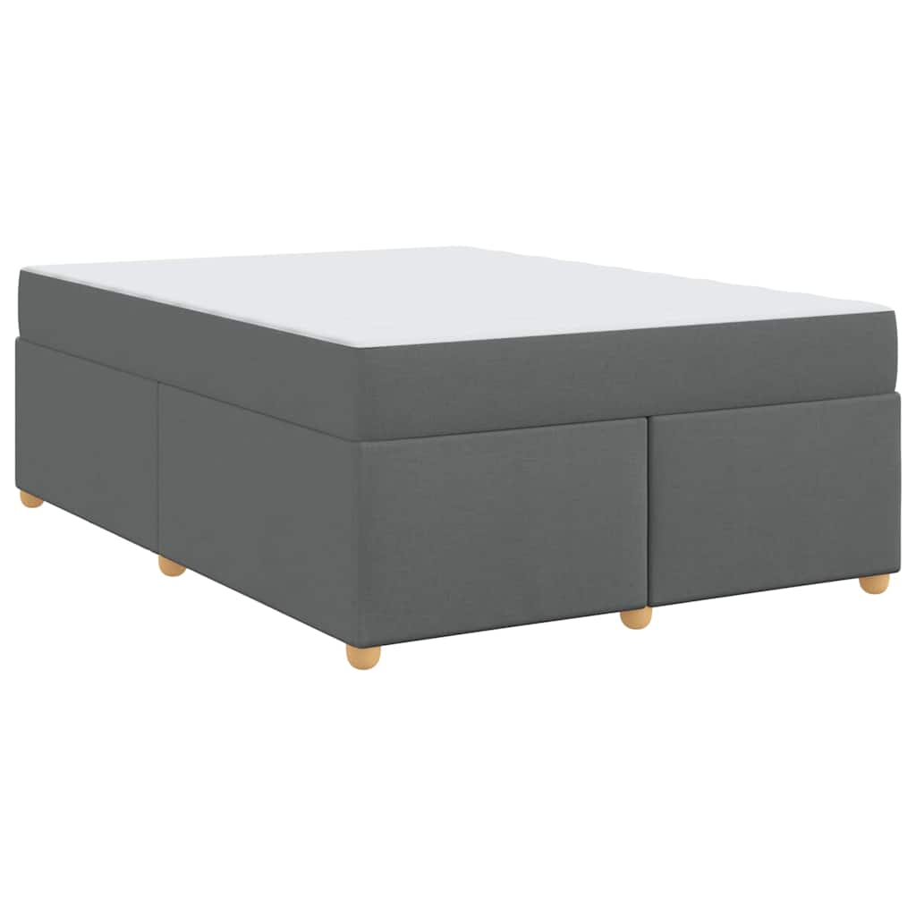 vidaXL Cadru de pat cu saltea Gri închis 160 x 200 cm țesătură