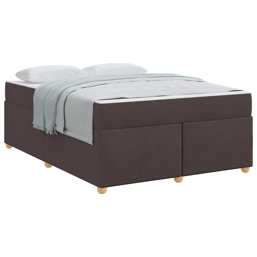 vidaXL Cadru de pat cu saltea Maro închis 160 x 200 cm țesătură