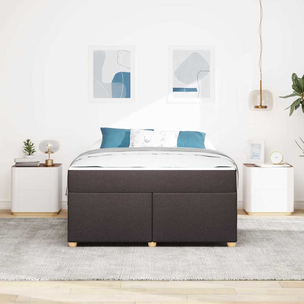 vidaXL Cadru de pat cu saltea Maro închis 160 x 200 cm țesătură