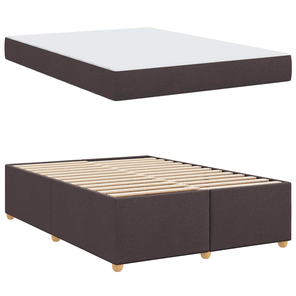 vidaXL Cadru de pat cu saltea Maro închis 160 x 200 cm țesătură