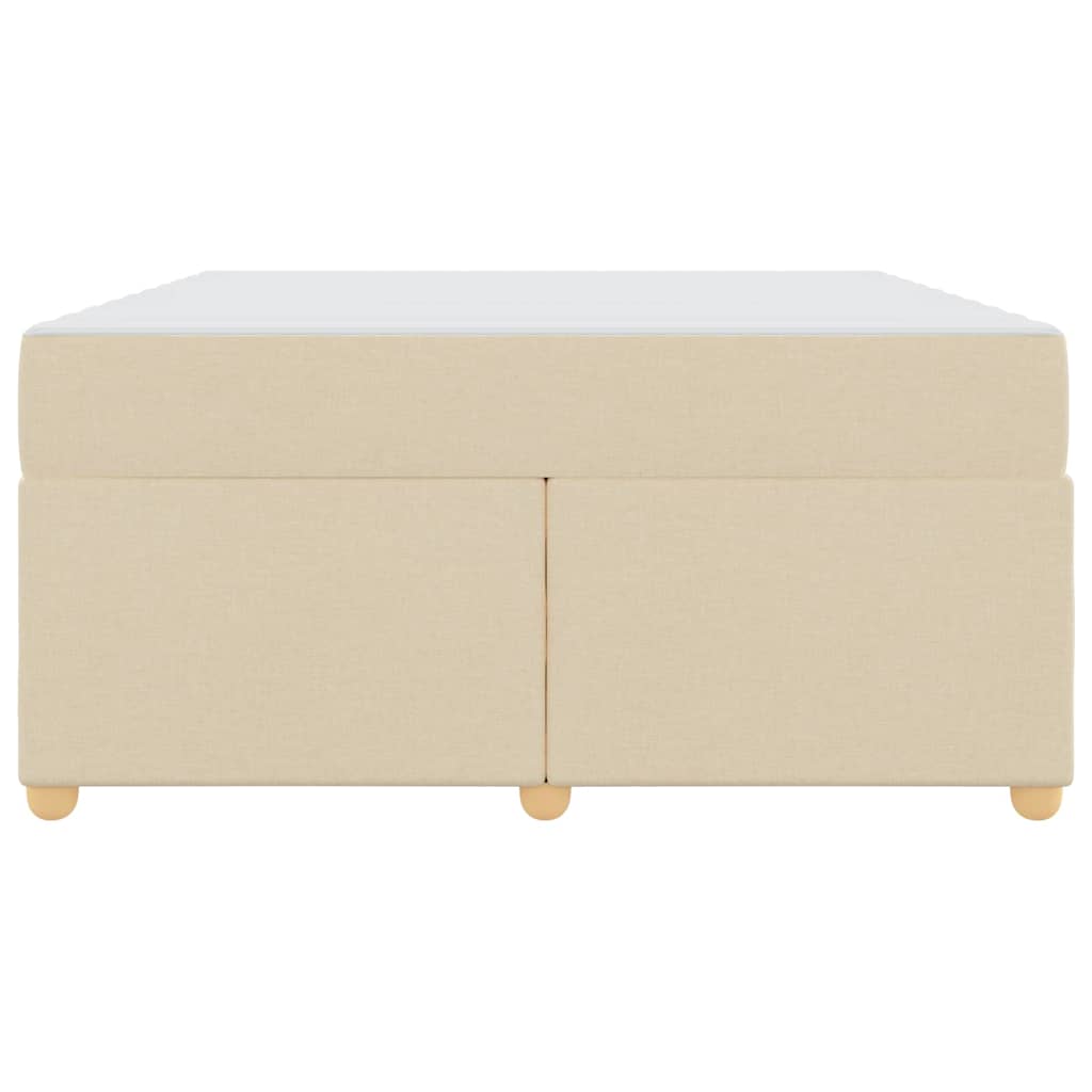 vidaXL Cadru de pat cu saltea Crem 160 x 200 cm țesătură