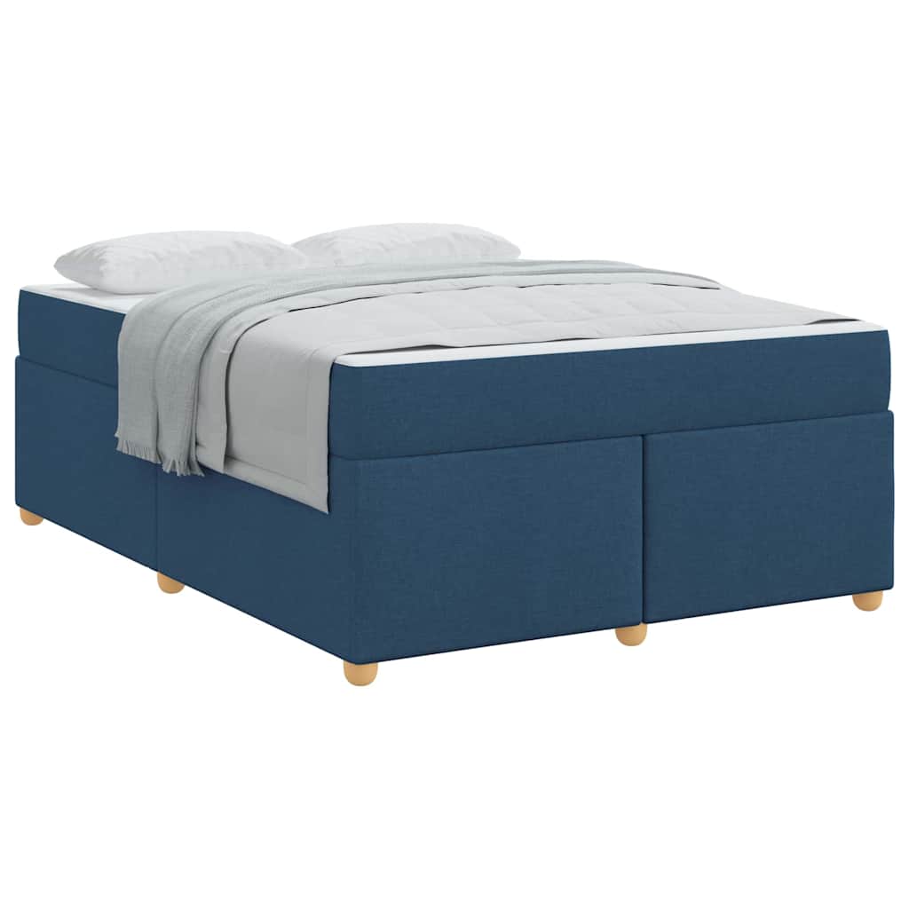 vidaXL Cadru de pat cu saltea albastru 160 x 200 cm țesătură