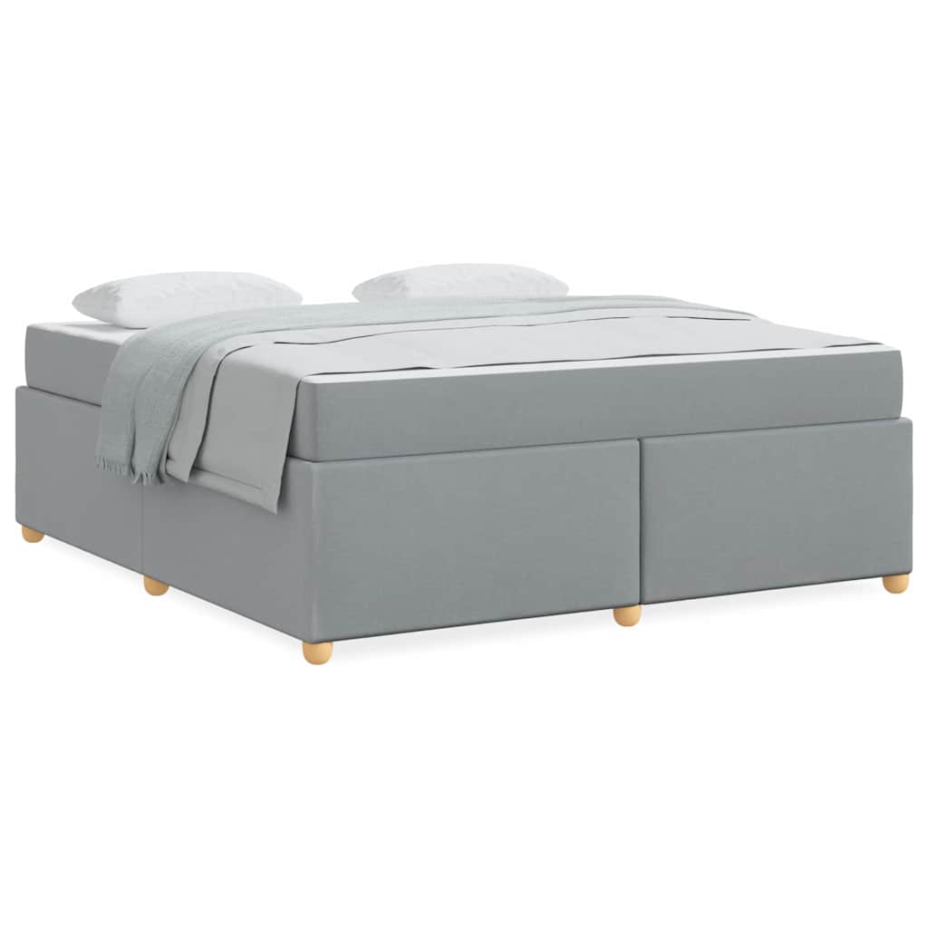 vidaXL Cadru de pat cu saltea Gri deschis 180 x 200 cm țesătură