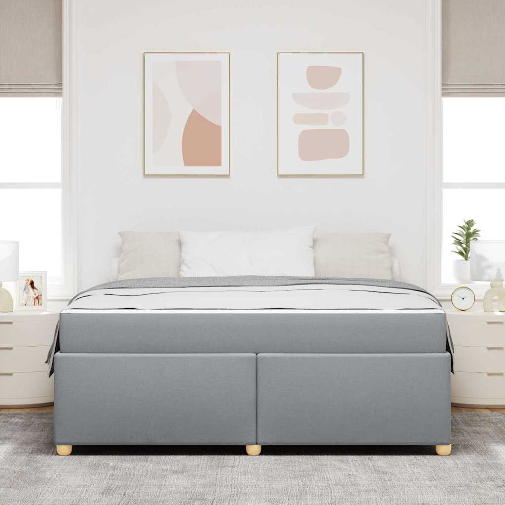 vidaXL Cadru de pat cu saltea Gri deschis 180 x 200 cm țesătură