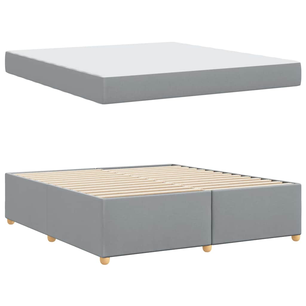 vidaXL Cadru de pat cu saltea Gri deschis 180 x 200 cm țesătură