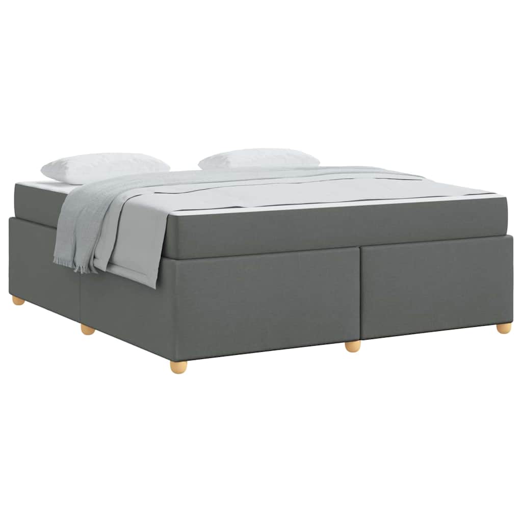 vidaXL Cadru de pat cu saltea Gri închis 180 x 200 cm țesătură