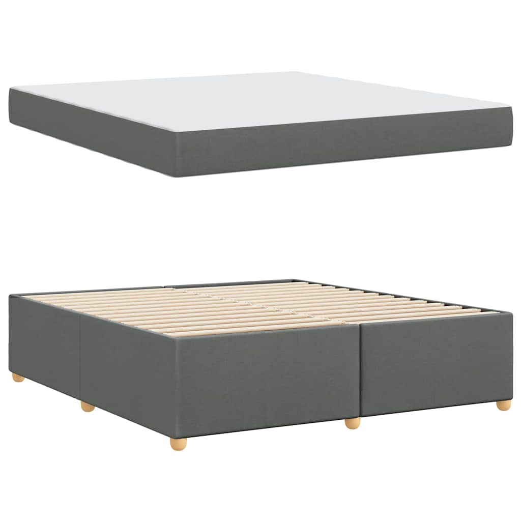 vidaXL Cadru de pat cu saltea Gri închis 180 x 200 cm țesătură