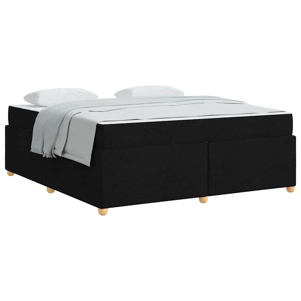 vidaXL Cadru de pat cu saltea Negru 180 x 200 cm țesătură