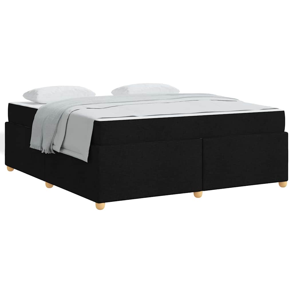 vidaXL Cadru de pat cu saltea Negru 180 x 200 cm țesătură
