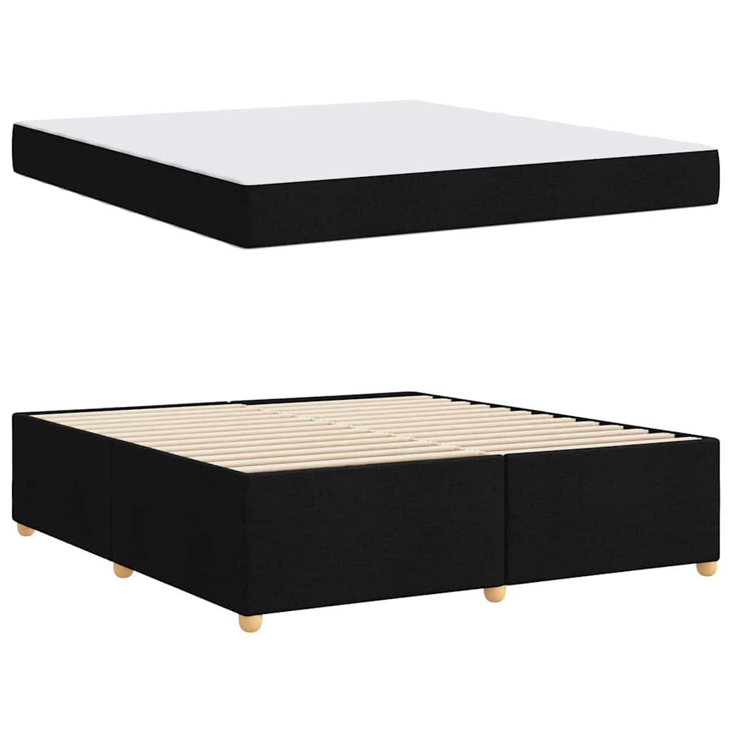 vidaXL Cadru de pat cu saltea Negru 180 x 200 cm țesătură