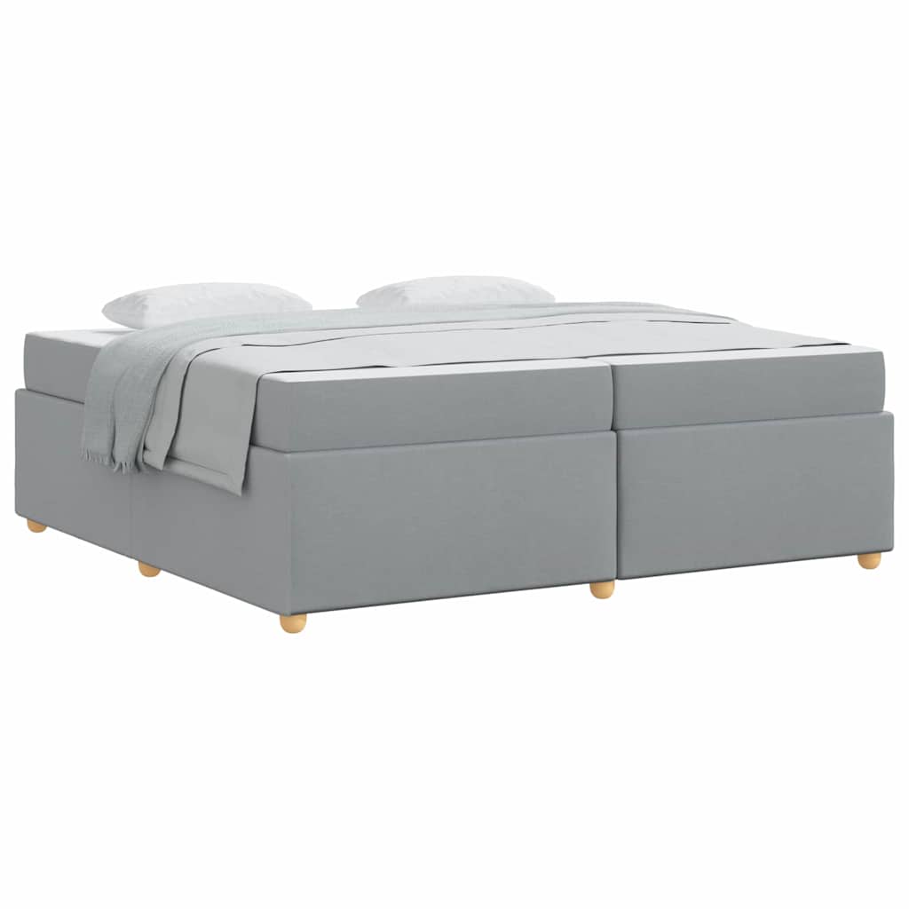vidaXL Cadru de pat cu saltea Gri deschis 200 x 200 cm țesătură
