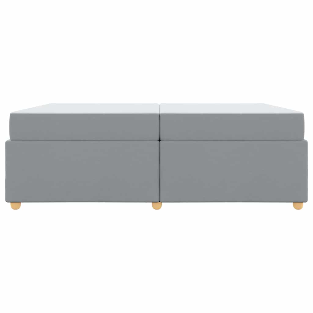 vidaXL Cadru de pat cu saltea Gri deschis 200 x 200 cm țesătură