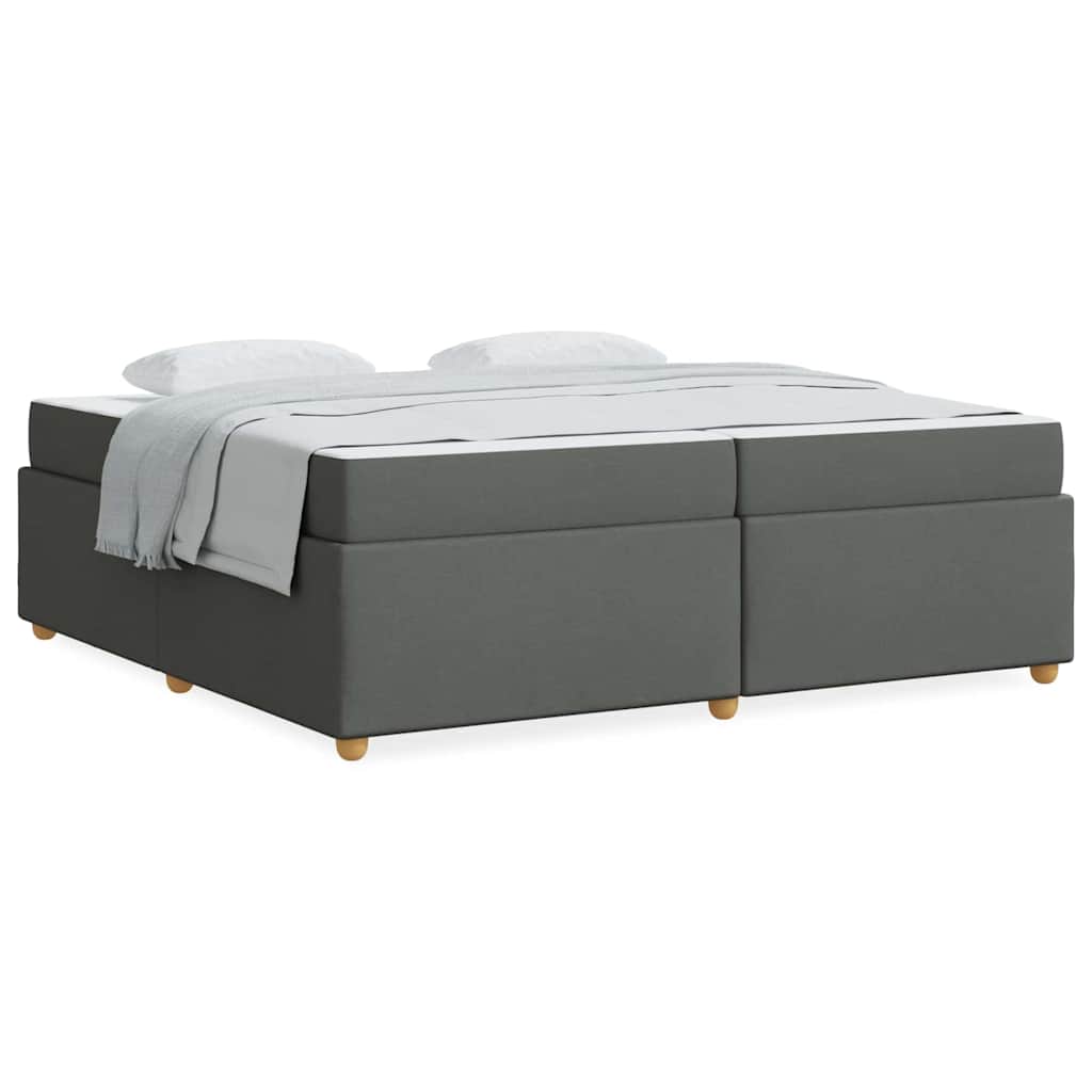 vidaXL Cadru de pat cu saltea Gri închis 200 x 200 cm țesătură