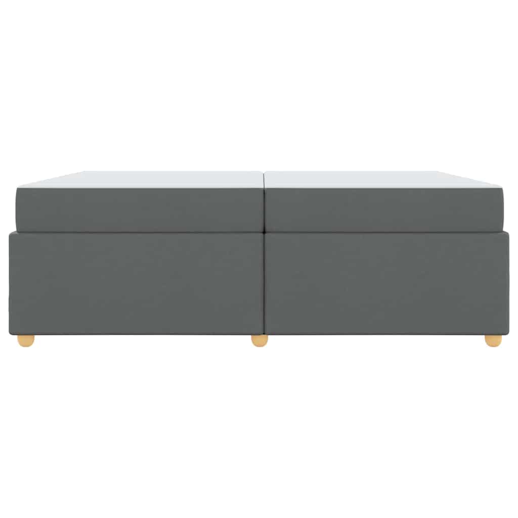 vidaXL Cadru de pat cu saltea Gri închis 200 x 200 cm țesătură