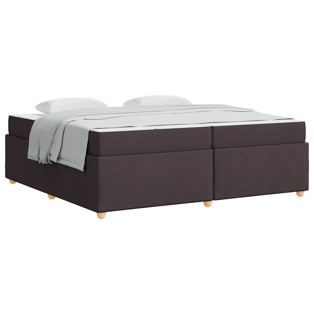 vidaXL Cadru de pat cu saltea Maro închis 200 x 200 cm țesătură