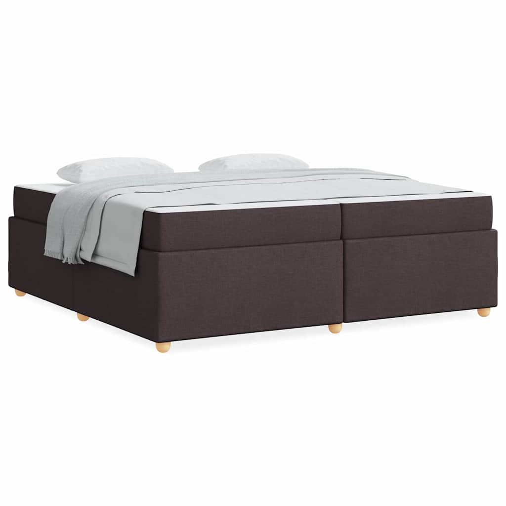 vidaXL Cadru de pat cu saltea Maro închis 200 x 200 cm țesătură