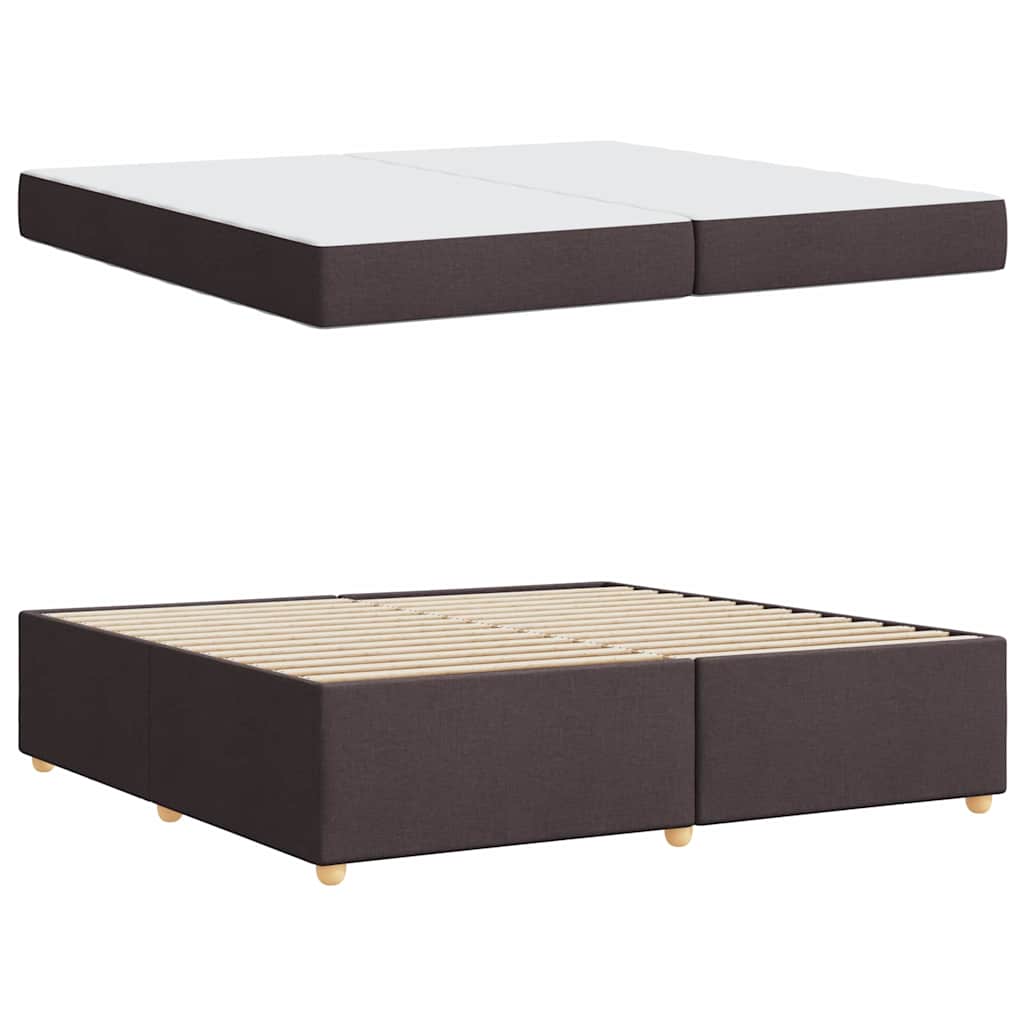 vidaXL Cadru de pat cu saltea Maro închis 200 x 200 cm țesătură
