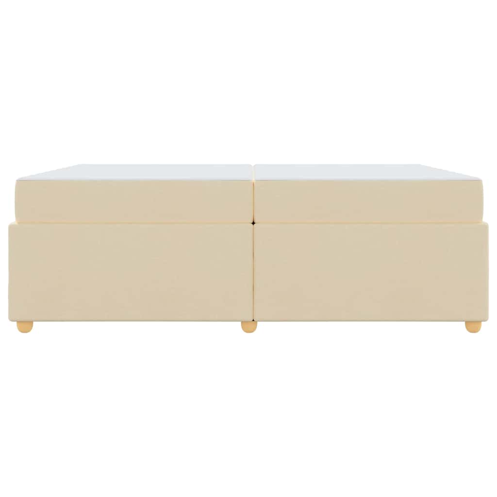 vidaXL Cadru de pat cu saltea Crem 200 x 200 cm țesătură
