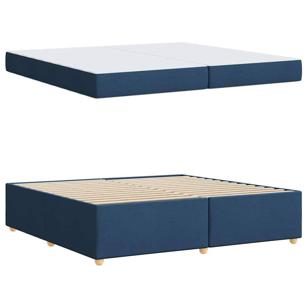 vidaXL Cadru de pat cu saltea albastru 200 x 200 cm țesătură