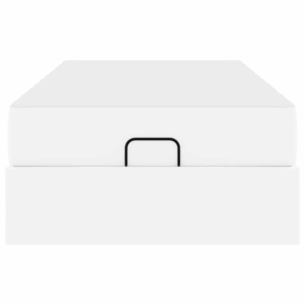 vidaXL Cadru de pat cu saltea cu saltea 2 pcs Alb PVC