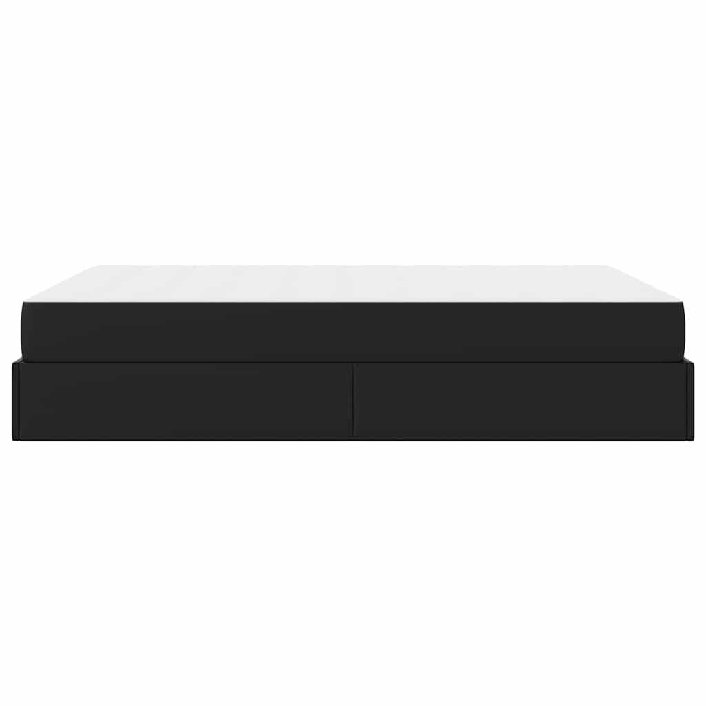 vidaXL Cadru de pat cu saltea Negru 140 x 200 cm Piele artificială