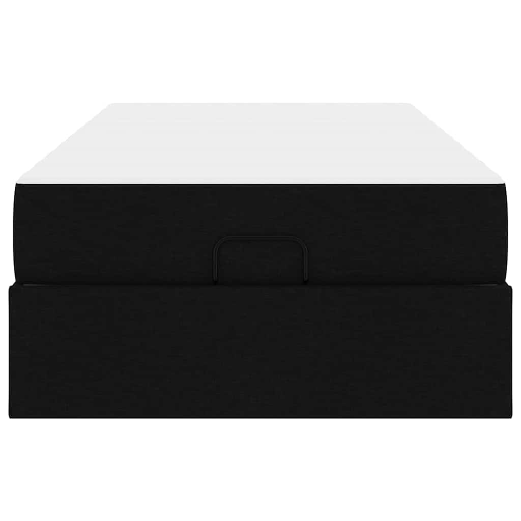 vidaXL Cadru de pat cu saltea Negru 90 x 200 cm țesătură