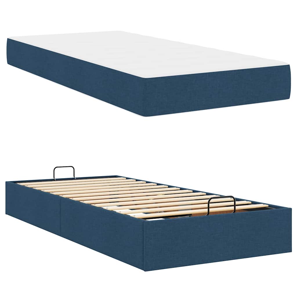 vidaXL Cadru de pat albastru 100 x 200 cm țesătură