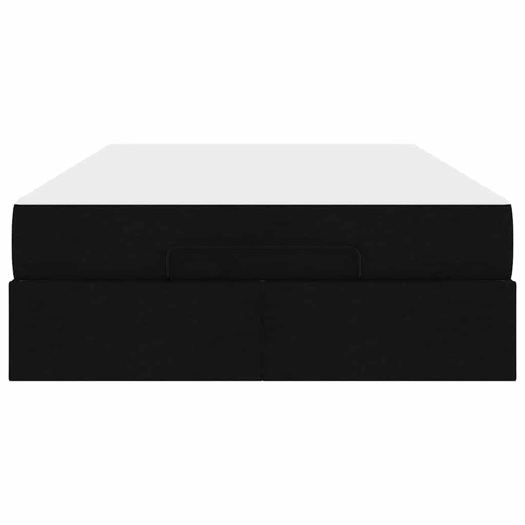 vidaXL Cadru de pat cu saltea cu saltea 2 pcs Negru țesătură