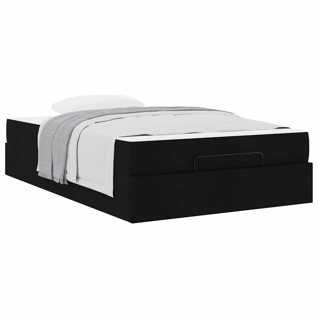 vidaXL Cadru de pat cu saltea Negru 120 x 200 cm țesătură