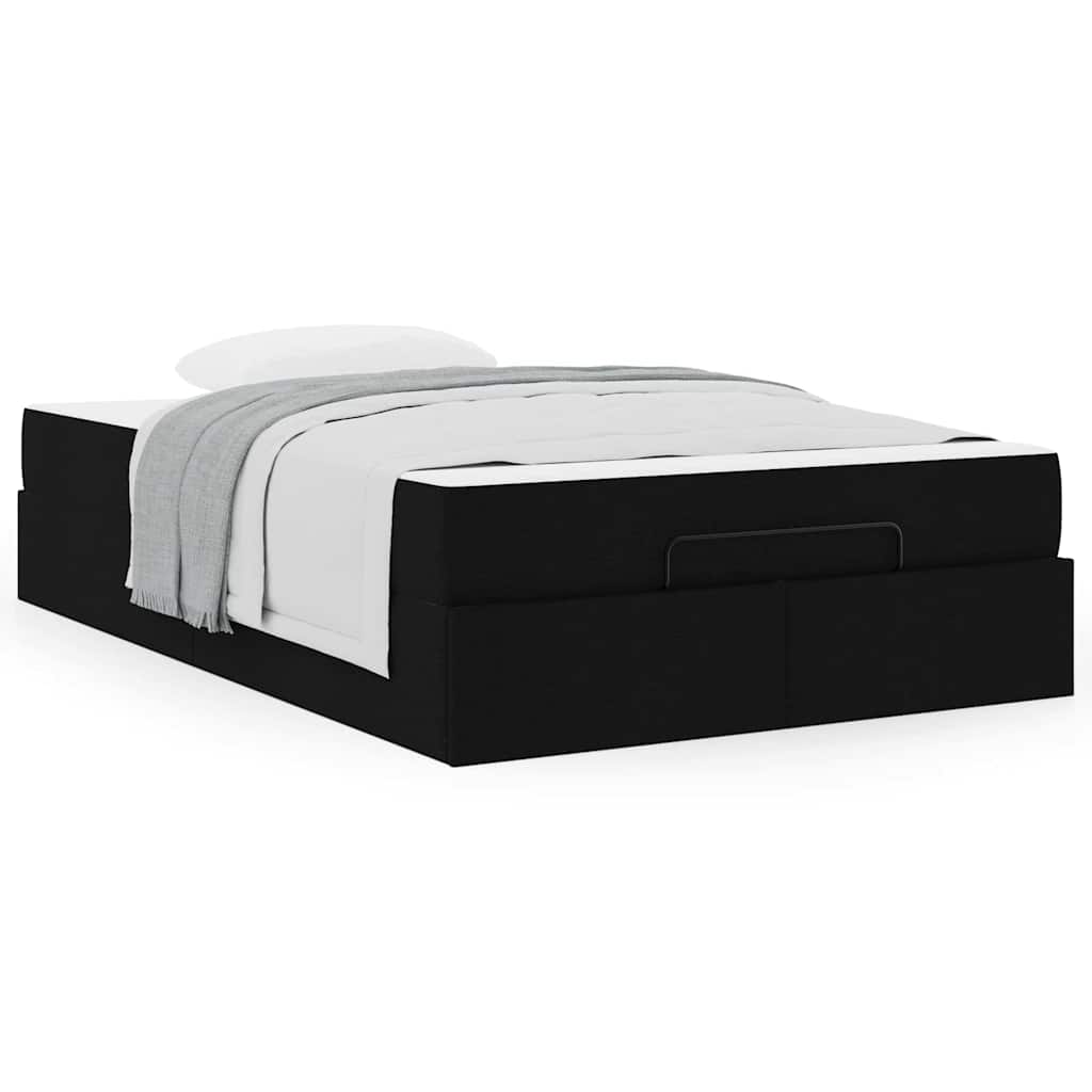 vidaXL Cadru de pat cu saltea Negru 120 x 200 cm țesătură