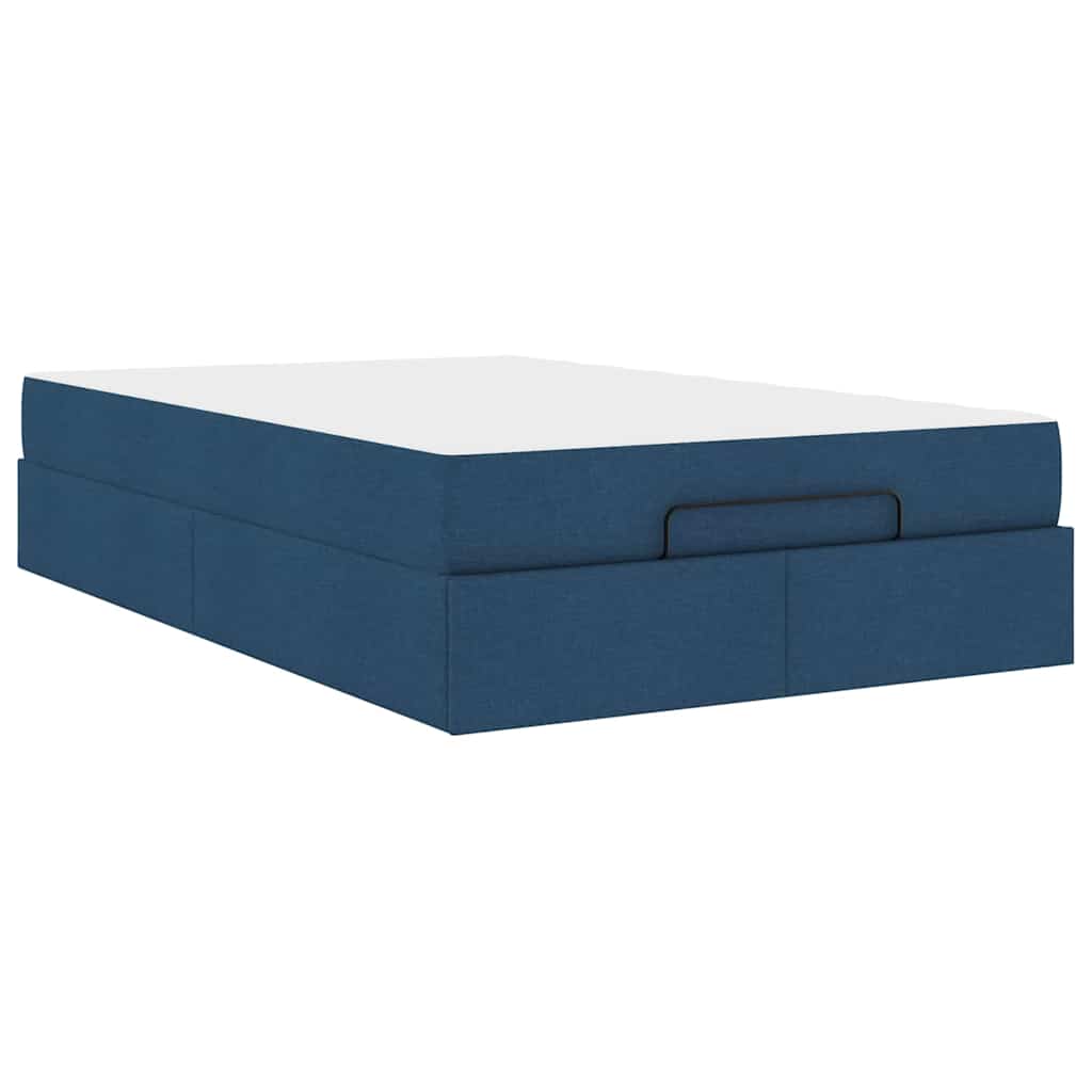 vidaXL Cadru de pat cu saltea albastru 120 x 200 cm țesătură