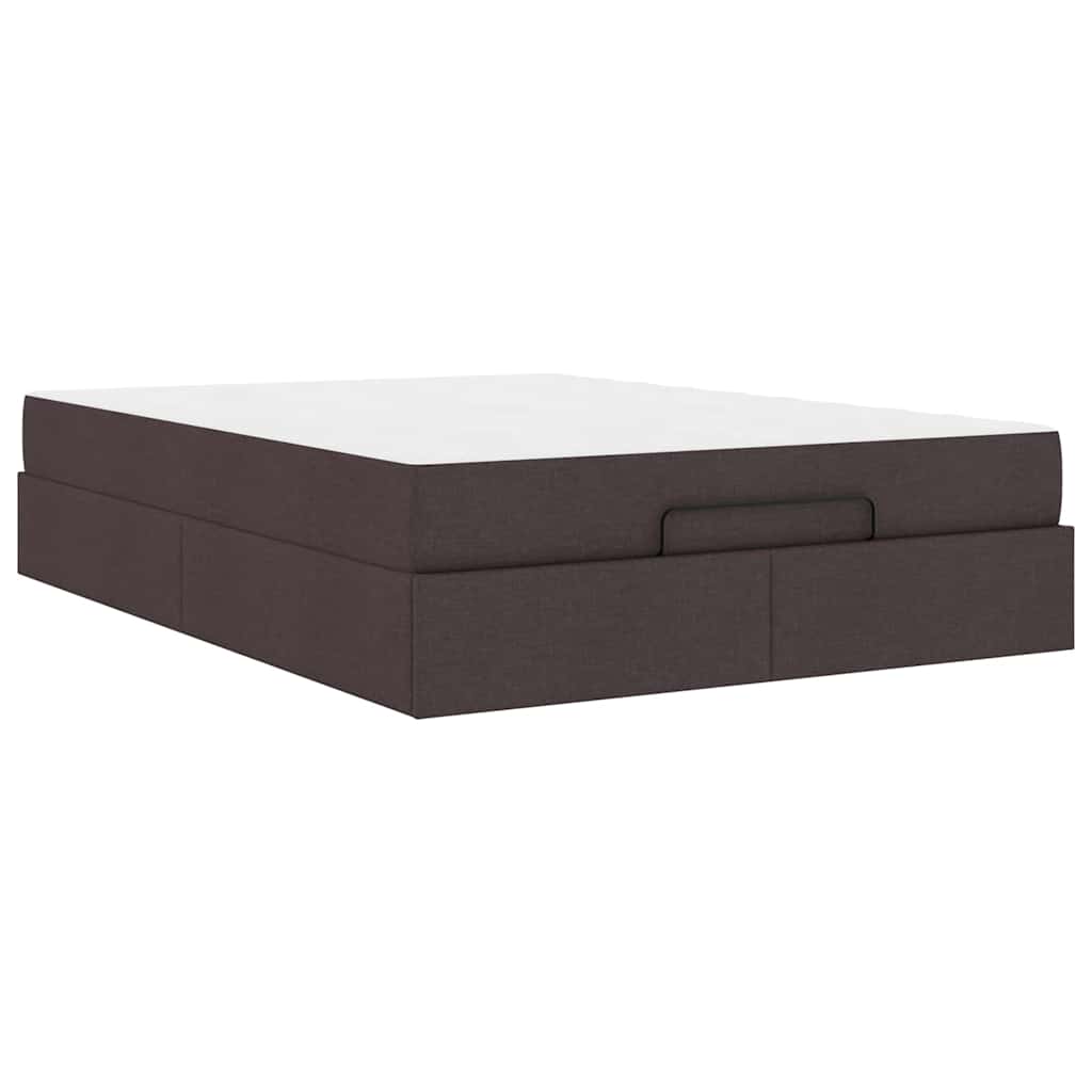 vidaXL Cadru de pat cu depozitare Maro închis 160 x 200 cm țesătură
