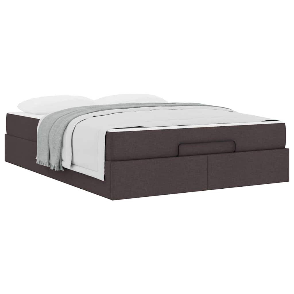 vidaXL Cadru de pat cu depozitare Maro închis 160 x 200 cm țesătură