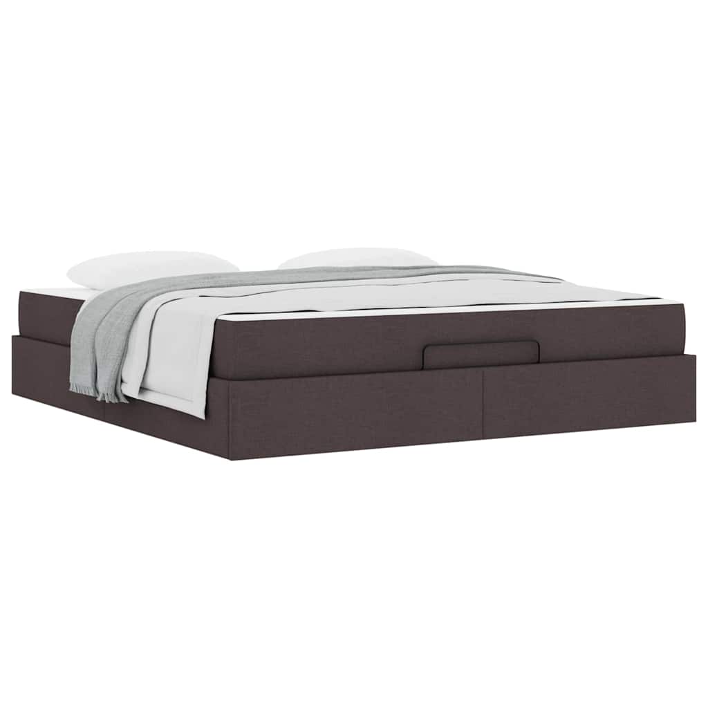 vidaXL Cadru de pat cu depozitare Maro închis 180 x 200 cm țesătură