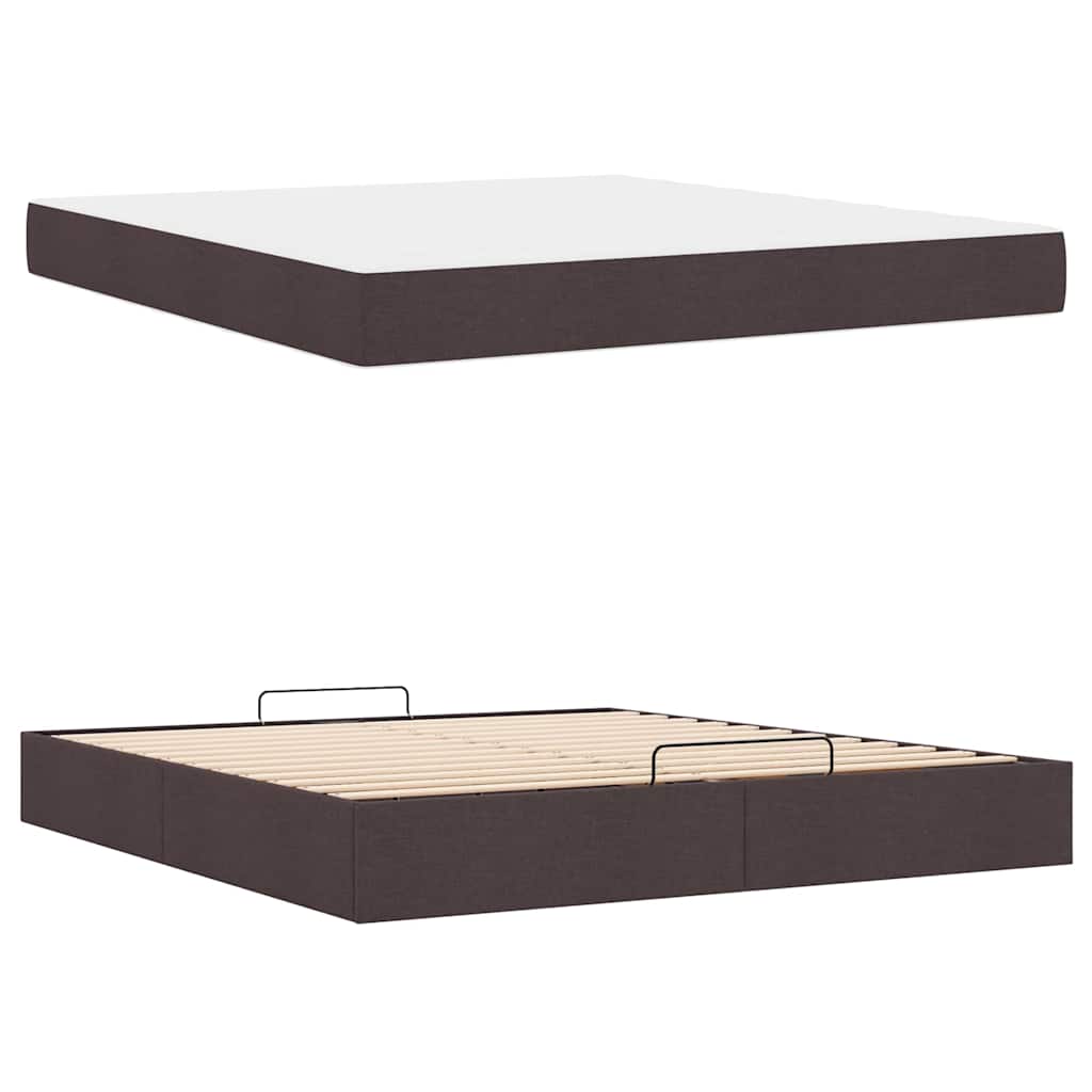 vidaXL Cadru de pat cu depozitare Maro închis 180 x 200 cm țesătură