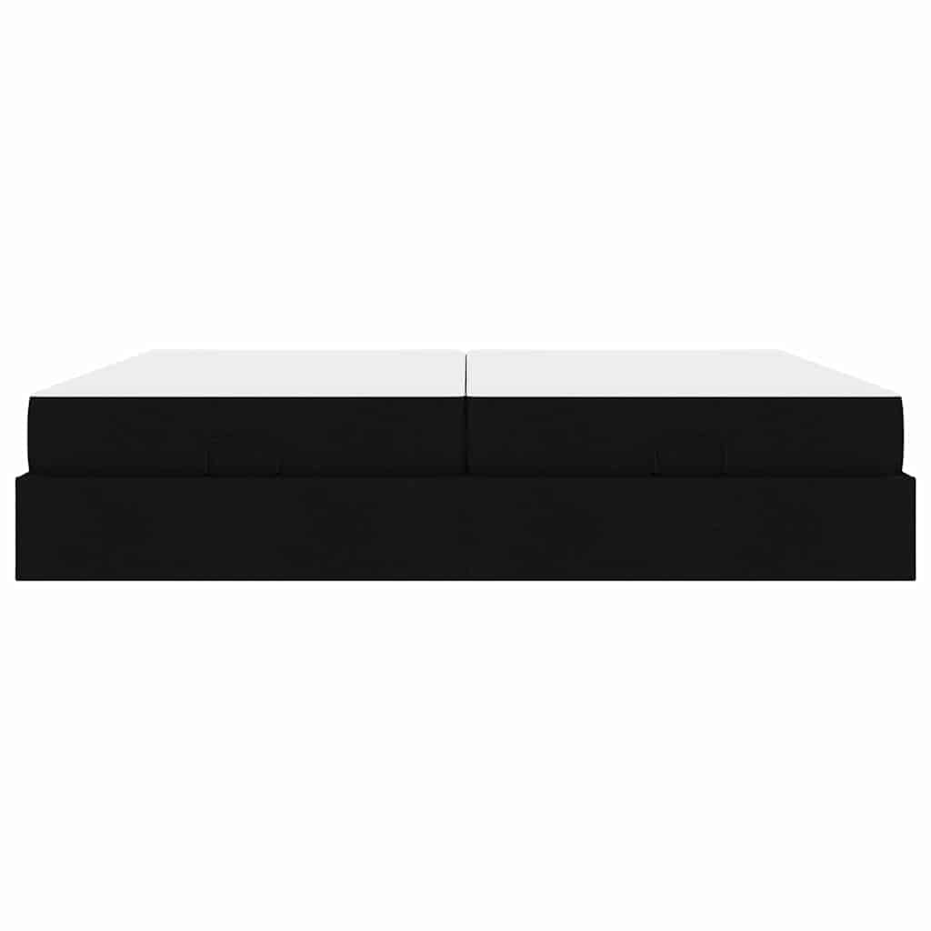 vidaXL Cadru de pat cu saltea cu saltea 2 pcs Negru țesătură