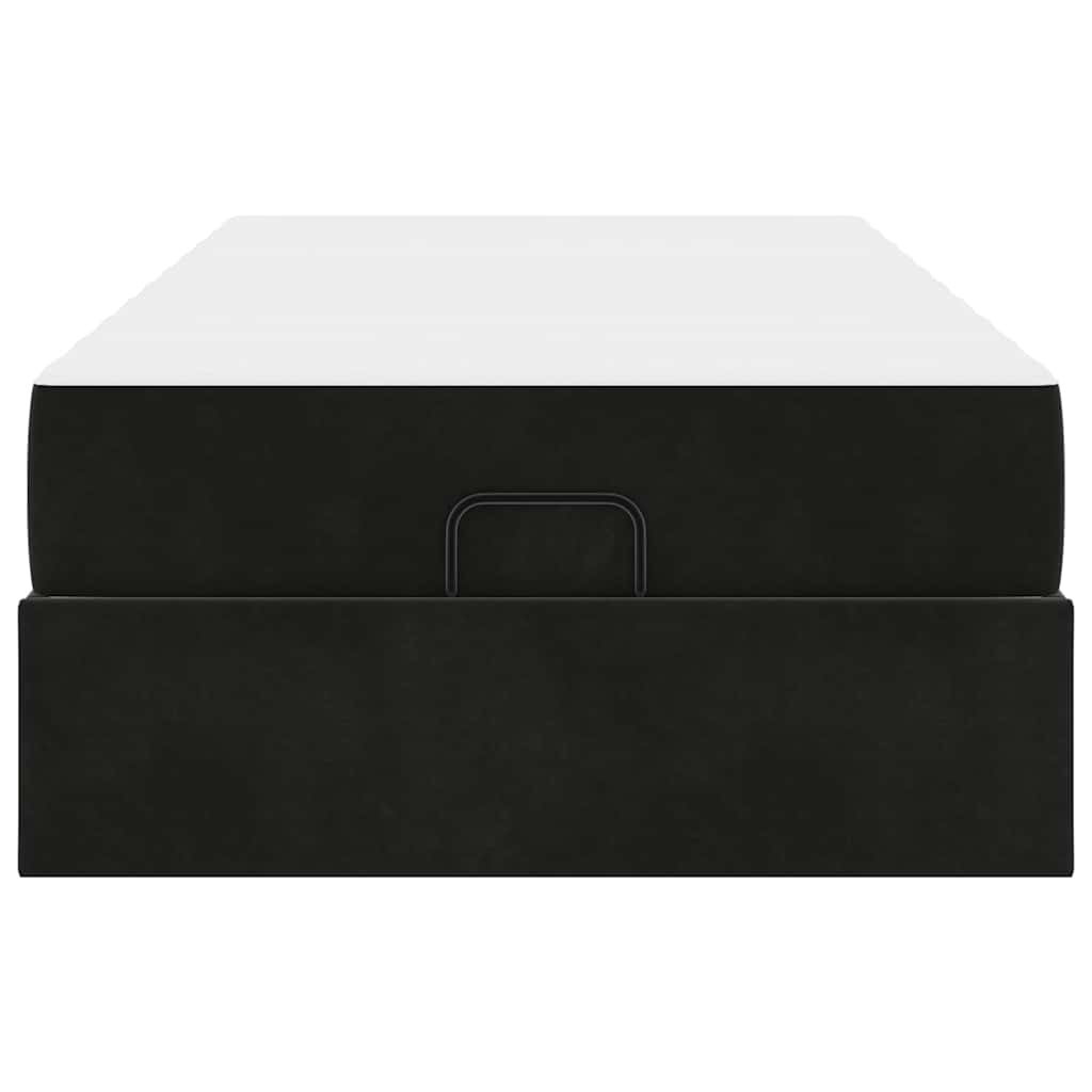 vidaXL Cadru de pat cu saltea cu saltea 2 pcs Negru Catifea