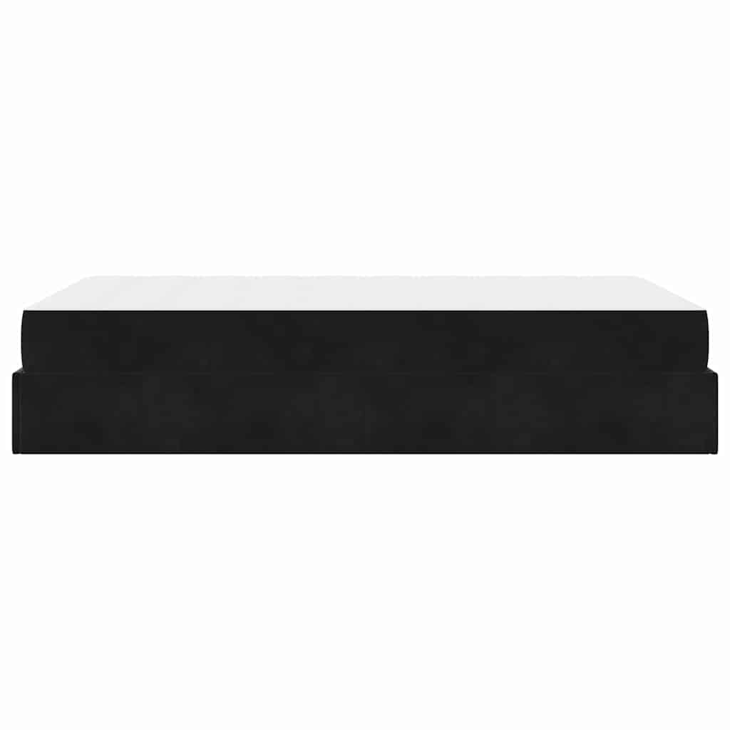 vidaXL Cadru de pat cu saltea cu depozitare Negru 120 x 200 cm Catifea