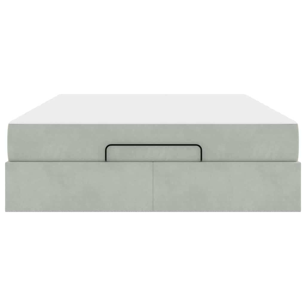 vidaXL Cadru de pat cu saltea Gri deschis 140 x 200 cm Catifea