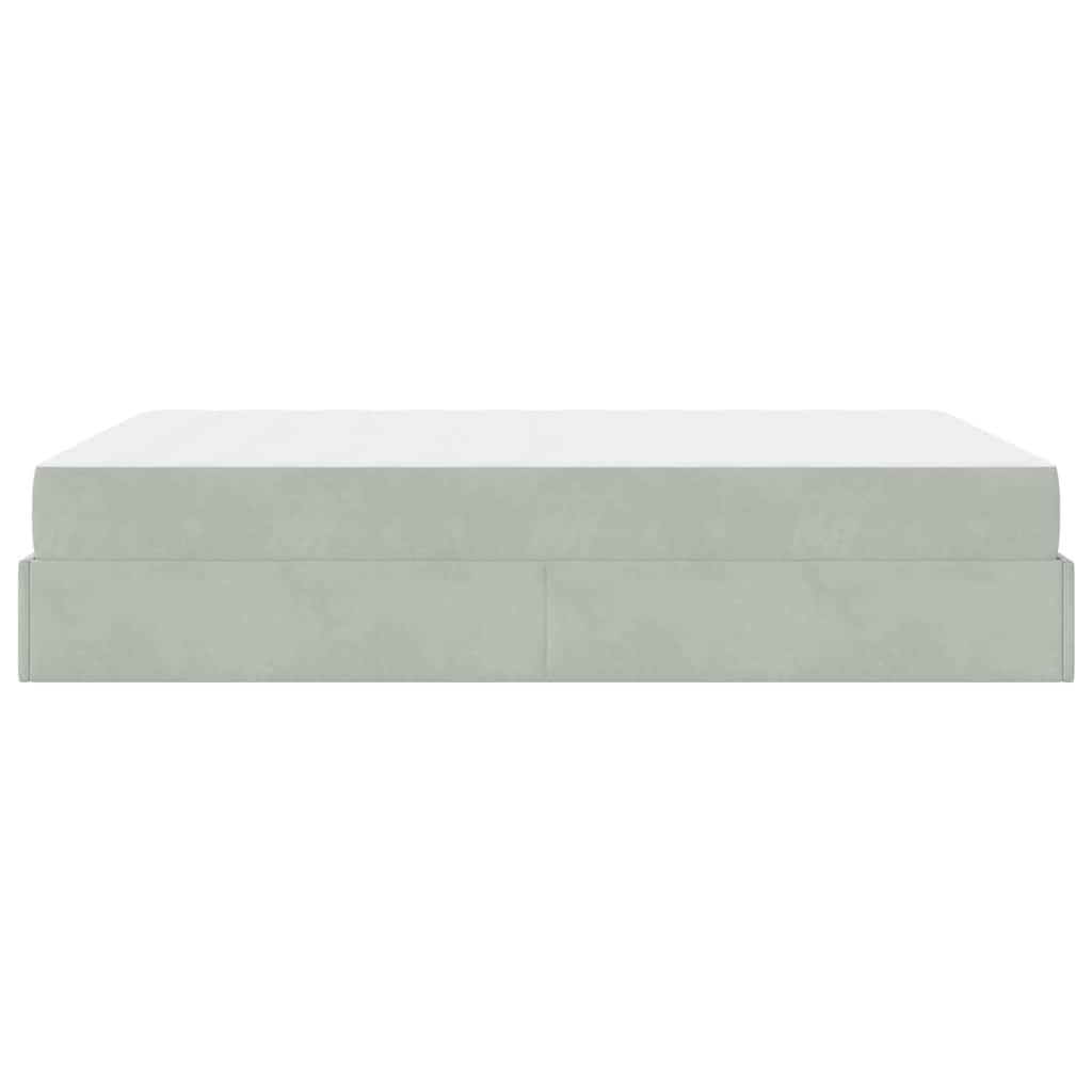vidaXL Cadru de pat cu saltea Gri deschis 140 x 200 cm Catifea