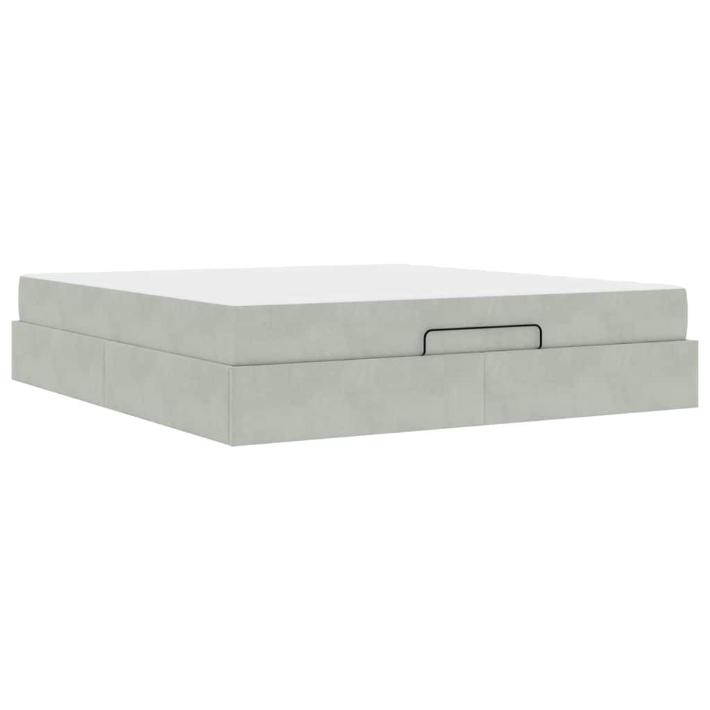 vidaXL Cadru de pat Gri deschis 180 x 200 cm Catifea vidaXL Cadru de pat Gri deschis 180 x 200 cm Catifea