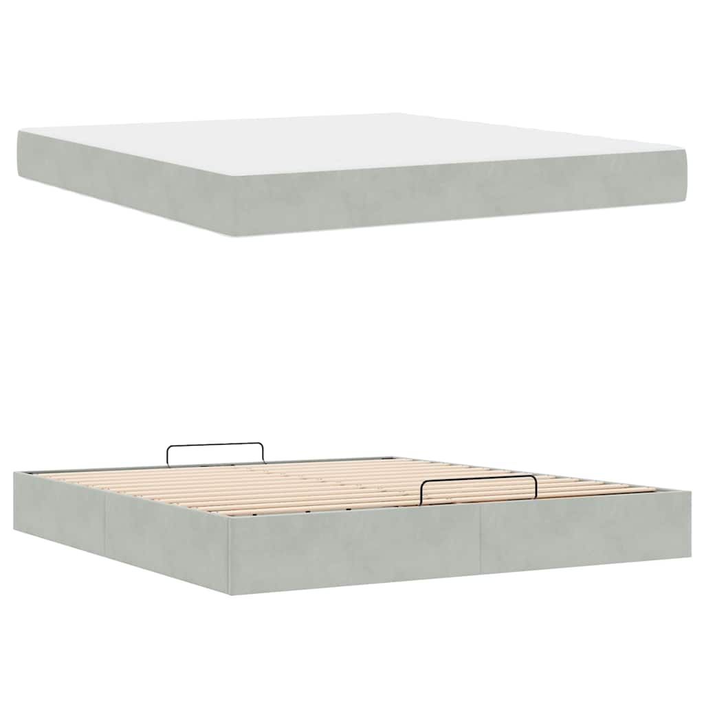 vidaXL Cadru de pat Gri deschis 180 x 200 cm Catifea vidaXL Cadru de pat Gri deschis 180 x 200 cm Catifea